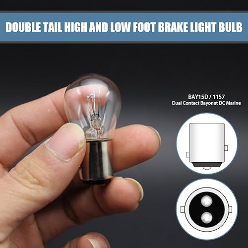 Miniatura 4 de 10 bombillas para automóvil 1157 P215W S25 BAY15D, doble cola de freno alto y bajo, bombilla de señal de giro de repuesto de larga duración, luz