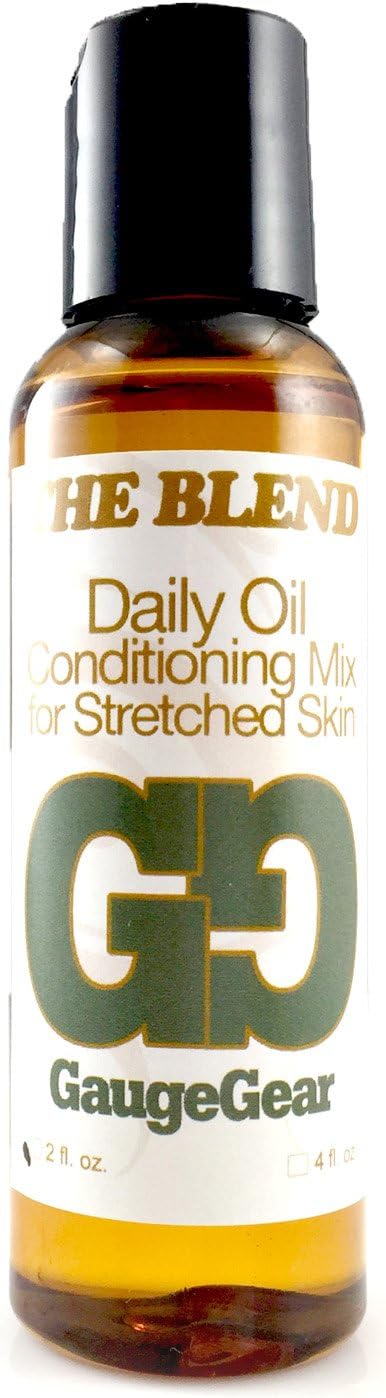 The Blend (2 oz) | Daily Oil Conditioning Mix for Pierced or Stretched Skin | 100% Natural Piercing Aftercare w/Jojoba Oil | Helps w/Inserting Plugs & Tapers