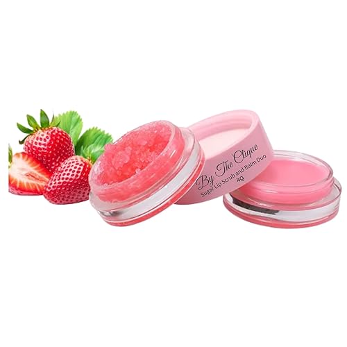 2-in-1 Vegan Lip Scrub & Balm Duo - Strawberry Sugar