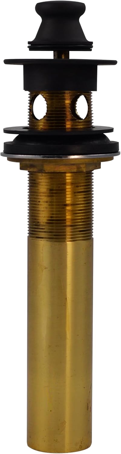 Westbrass D410-05 Lift & Turn Lavatory Drain with Overflow Holes - Not Exposed, Polished Nickel