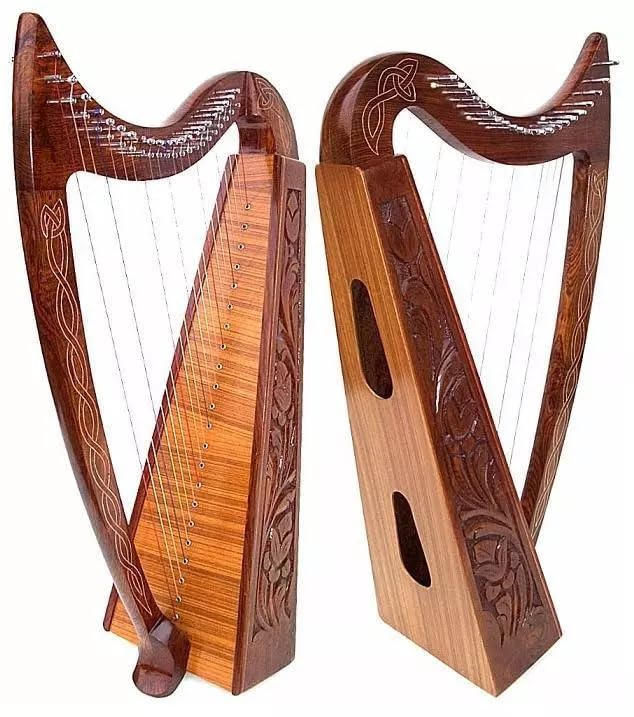 Celtic Irish Harp with CASE 22 Strings ROSEWOOD Lap FOLK Diagonal 34"