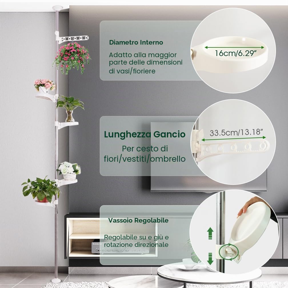 Hershii porta piante da interno scaffali per interni per fiori mensola espositori per decorazioni nuziali stoccaggio regolabile ripiano piante