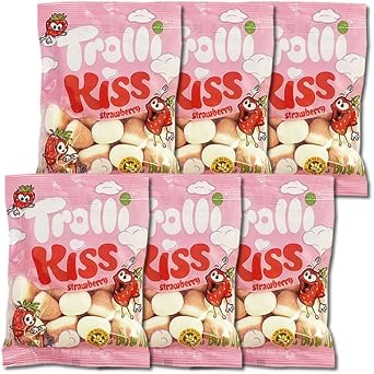 Trolli Strawberry Kiss Gummies 6 Bags Bulk Set Imported Confectionery
