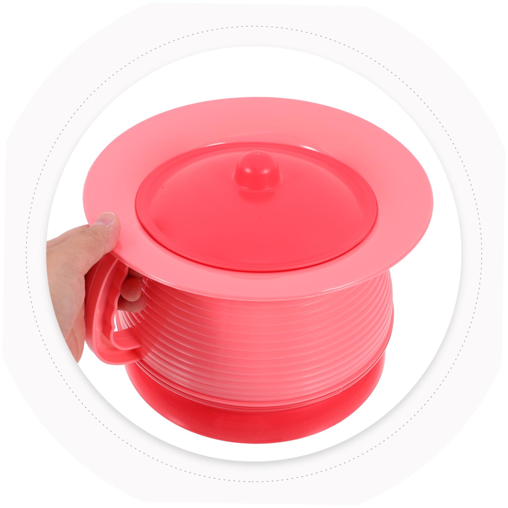 2 Pezzi Toilette per secchio per vasino da viaggio pentola ciotola dell'urina secchio per orinatoio secchio per comò orinali vaso da toilette plastica rosa