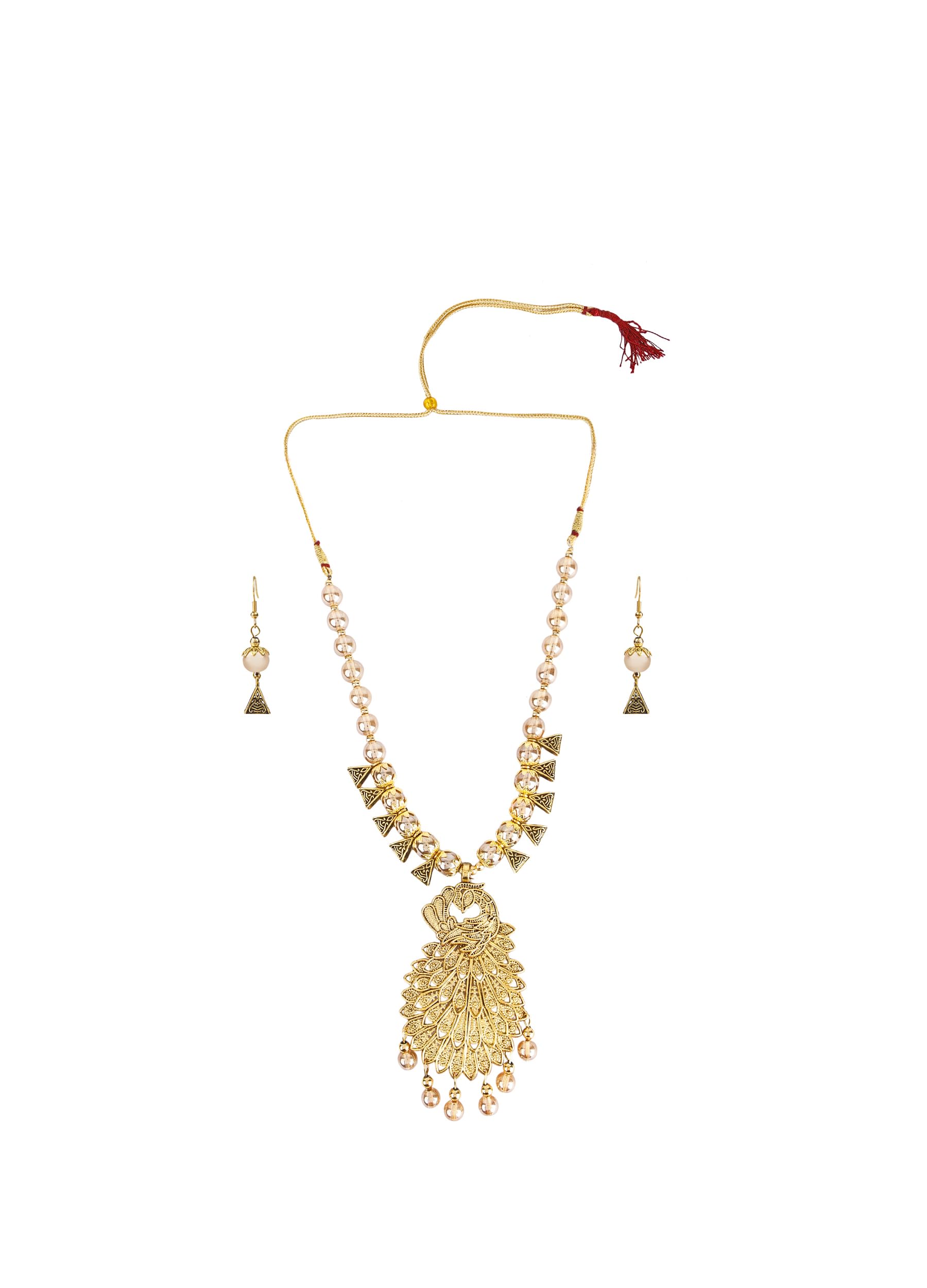 GenericFoxy Trend Alloy Gold-plated Grey Jewellery Set (Pack of 3)_BZ_Peacock Grey