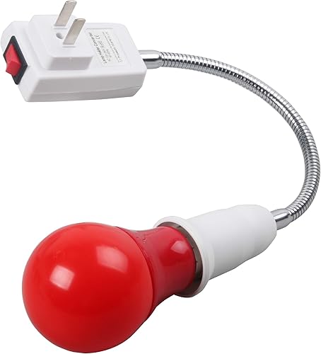 eTone Lámpara de luz segura para sala oscura E27 LED tornillo boca pared luz de escritorio de 360 grados con interruptor