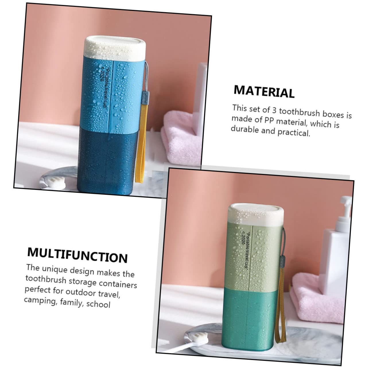 minkissy Lot de 6 boîtes de Rangement en PP pour Brosse à Dents