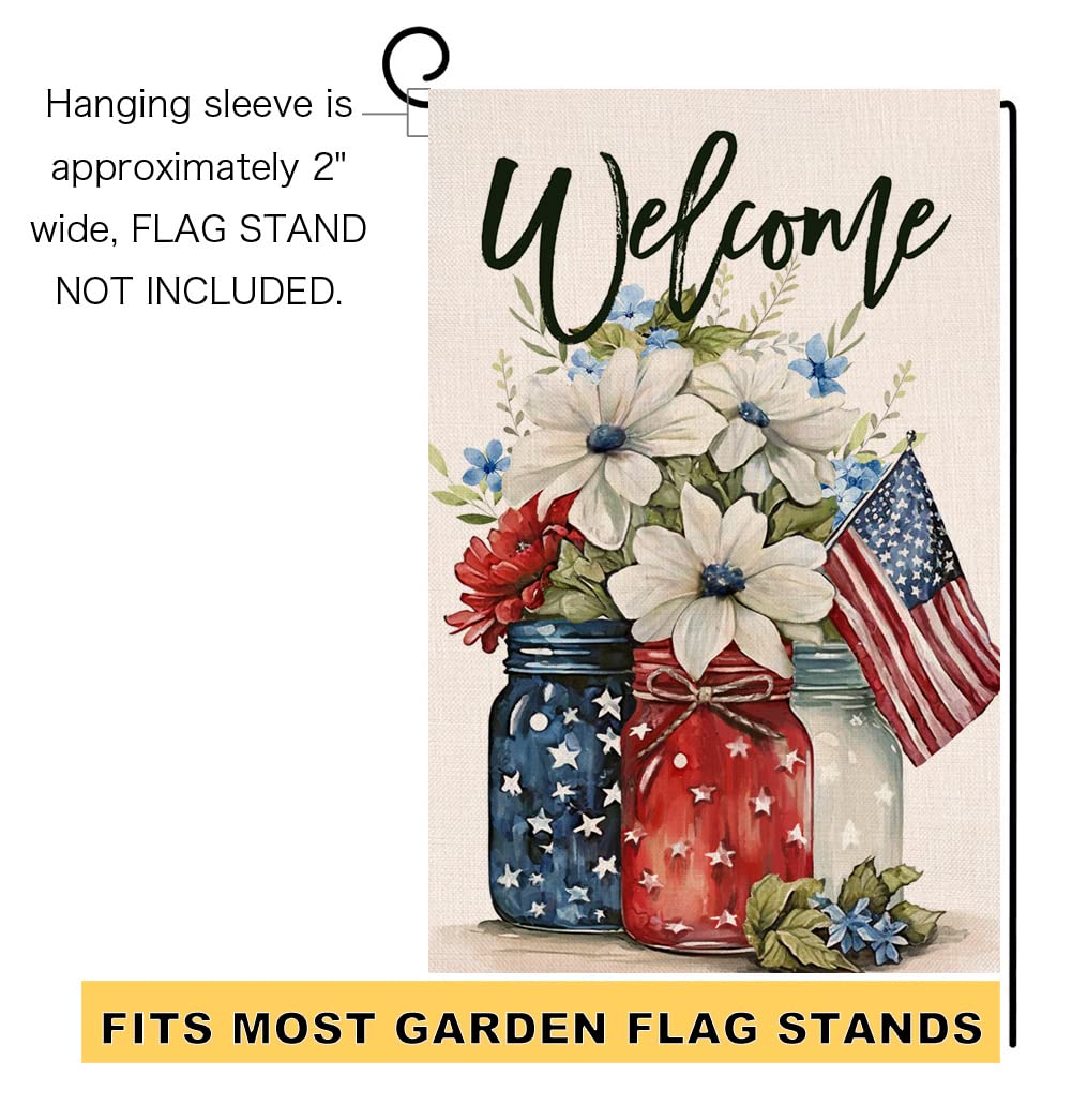 BLKWHT Gartenflagge 'Bunte Blumen' – 30,5x45,7 Cm, Doppelseitig, Jute, Wetterfest
