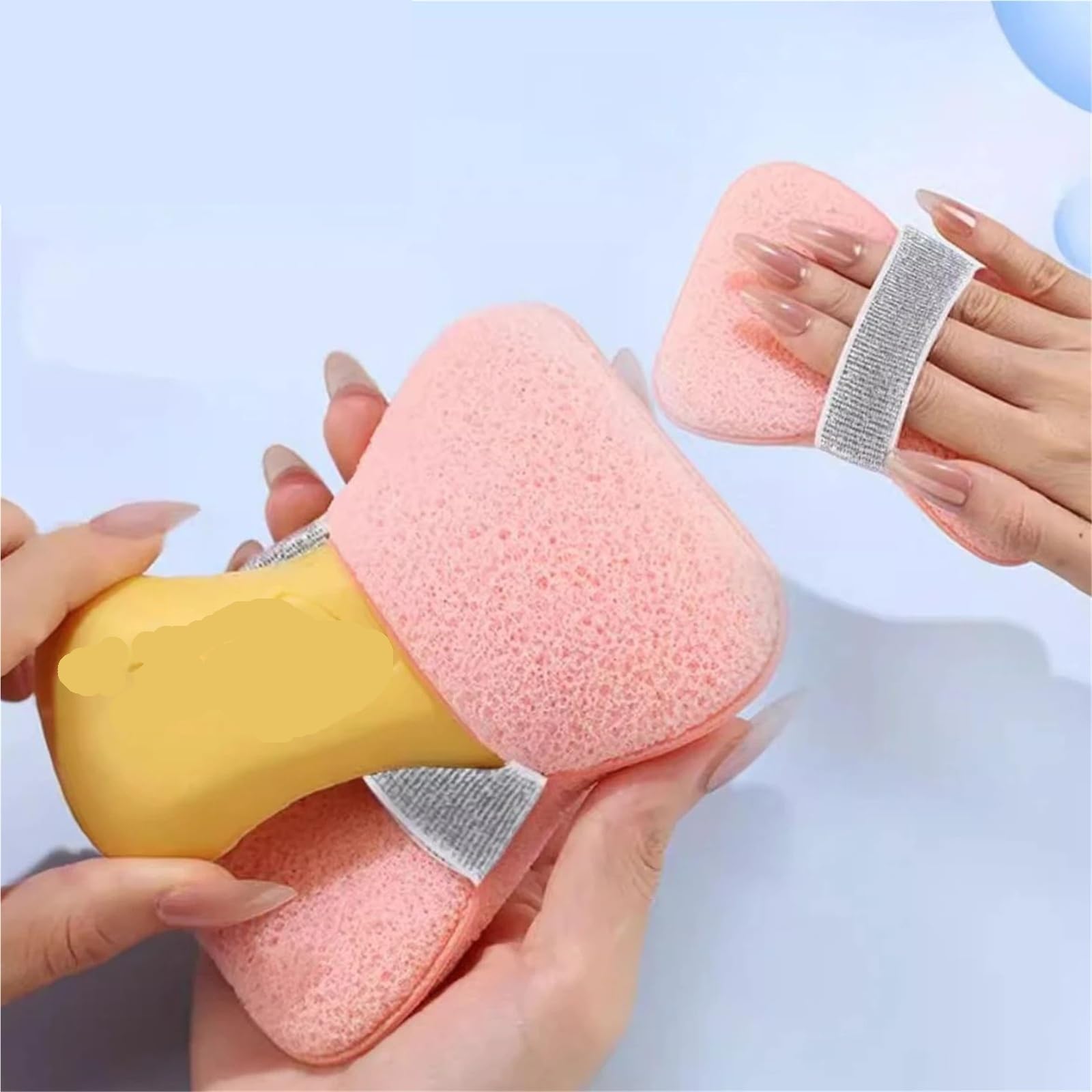 Spugna Doccia 1PCS Sponge Soap Bag Bath | Spugne scrubber esfolianti for il corpo con custodia in rete schiumogena detergente(4PCS)