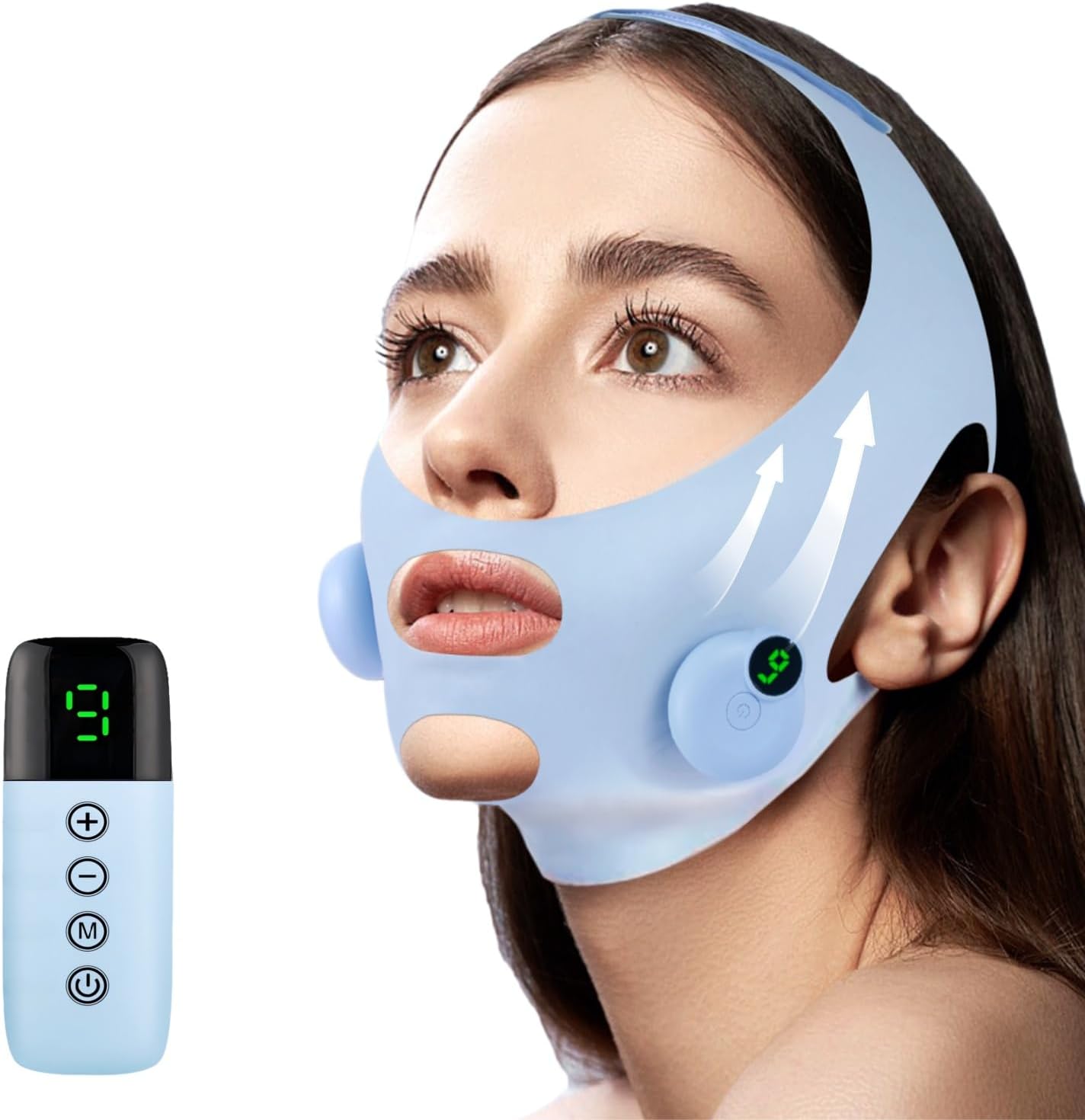 Facial Massager for Face Lifting & Double Chin Reduction: 6 Mode 9 Level V-Shape Face Lifting Device for Anti-Aging & Contouring
