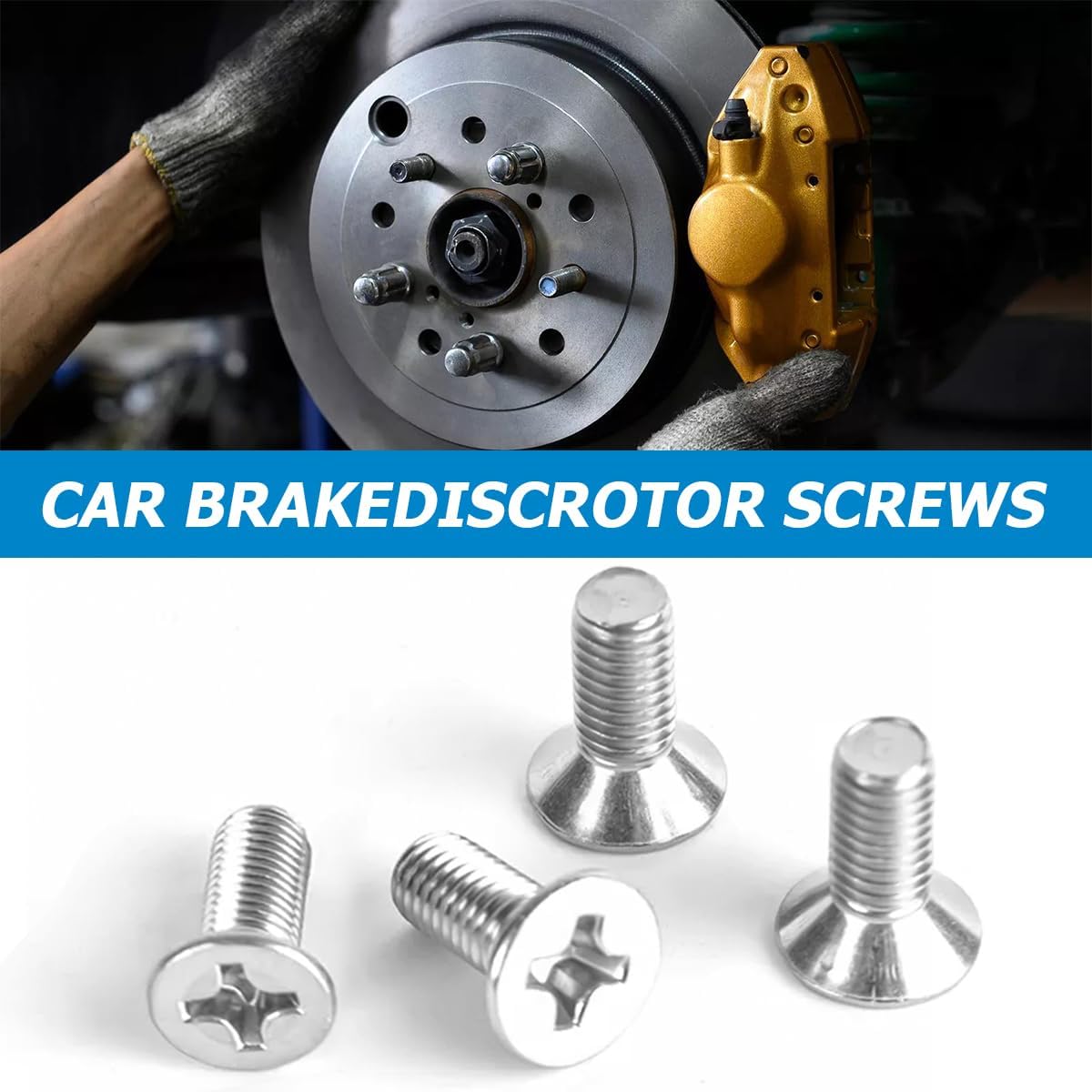 Car Brake Disc Rotor Screws, 16PCS OEM# 93600-06014-0H Vehicle Retaining Screws for Front and Rear, Stainless Steel Automotive Replacement Accessories Compatible with TL TSX ZDX