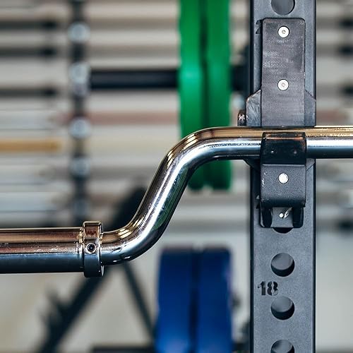 Miniatura 9 de Titan Fitness Barra olímpica de seguridad para sentadillas, clasificada de 1,500 libras con almohadillas para los hombros y los brazos, diseño de