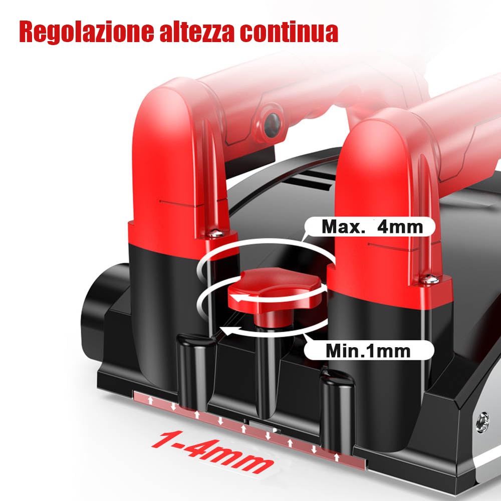 4000UPM - Fresa a rulli per la ristrutturazione, 1600 W, fresatrice per calcestruzzo, smerigliatrice per calcestruzzo, levigatrice per calcestruzzo, granito, intonaco, ceramica