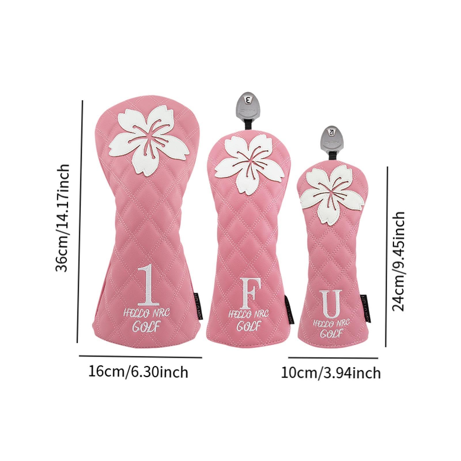 rockible 3 Fundas Protectoras para Cabezas de Palos de Golf, Modernas y portátiles, Fundas Protectoras para Cabezas de Palos de Golf, Fundas de Madera para