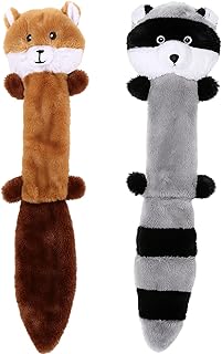 JazRvr 2 Stück Hundespielzeug, 46 cm Waschbär Kuscheltier, Unzerstörbares Hundespielzeug, Spielzeug für Kleine und Mittelgroße Hunde, Grauer und Brauner Waschbär product image