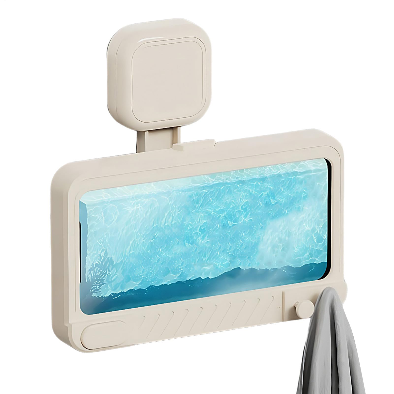 Soporte de teléfono para ducha con altavoz y rotación de 360 grados 8