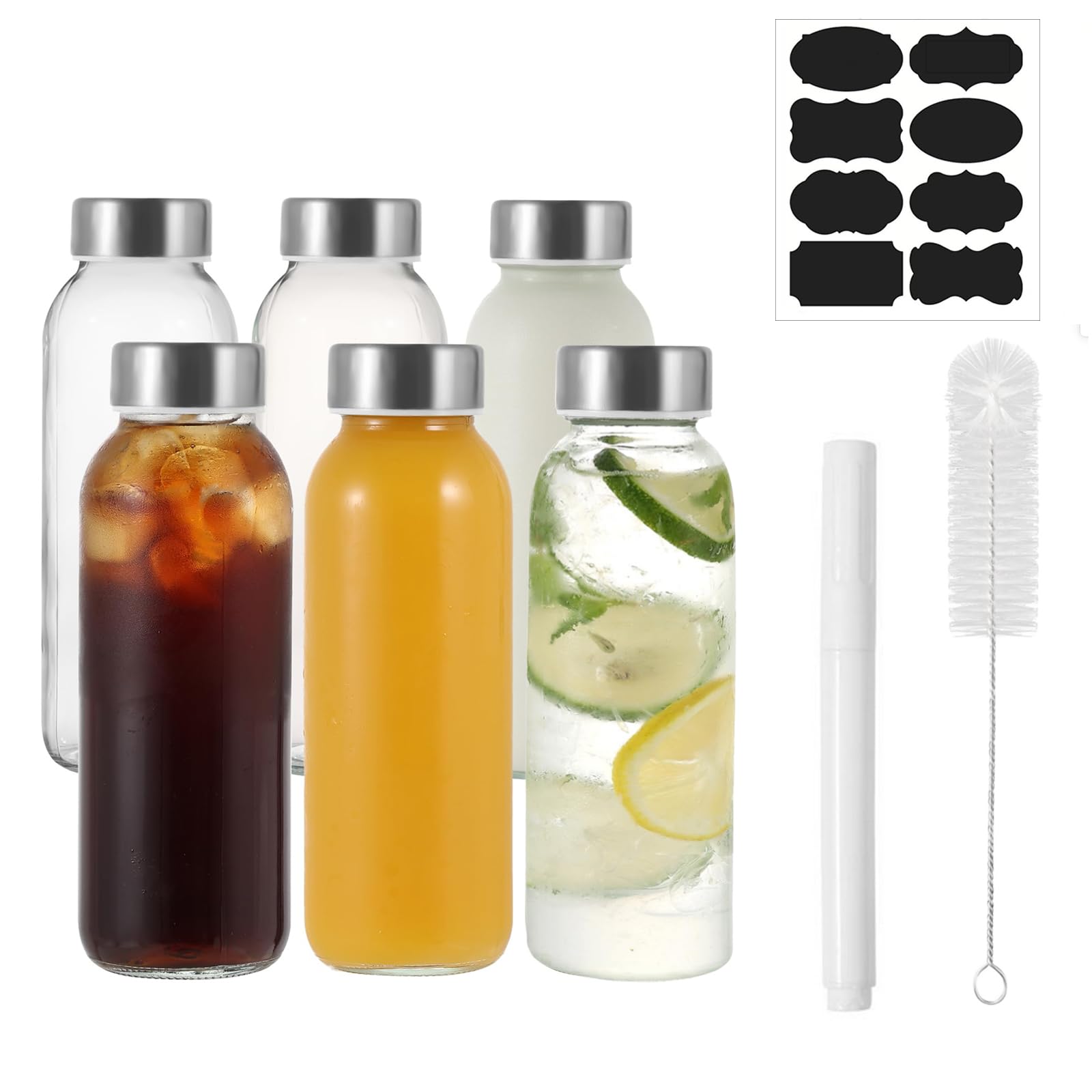Bouteille d'eau en verre de 300 ml avec brosse de nettoyage incluse