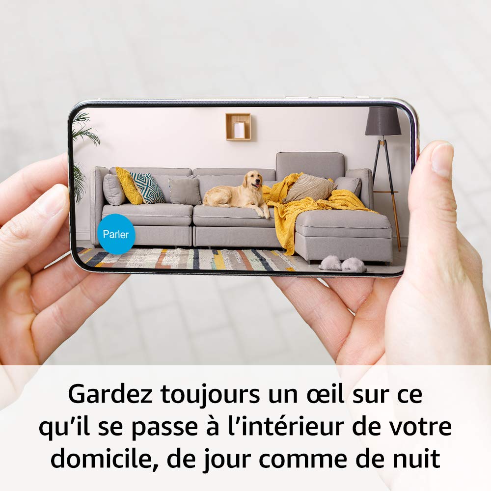 Blink Indoor, Caméra de surveillance HD sans fil avec deux ans d'autonomie, détection des mouvements et audio bidirectionnel, fonctionne avec Alexa | Kit 2 caméras