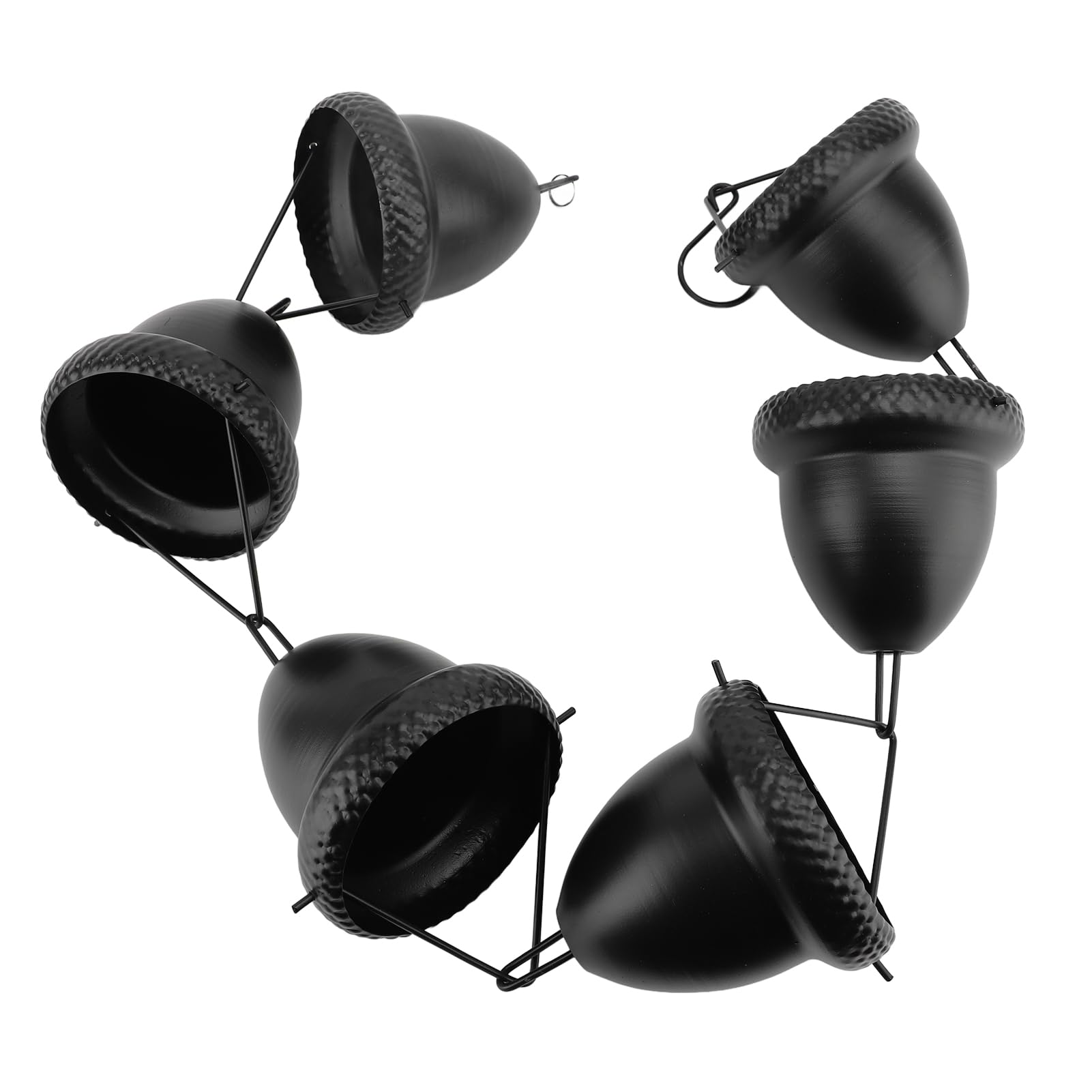 Pilipane Rain Chain Acorn Large Cup Rain Catcher Chain 3.28ft Length Replacement Downspout for Gutters Garden Outdoor Decor Black Iron Material Vintage Design