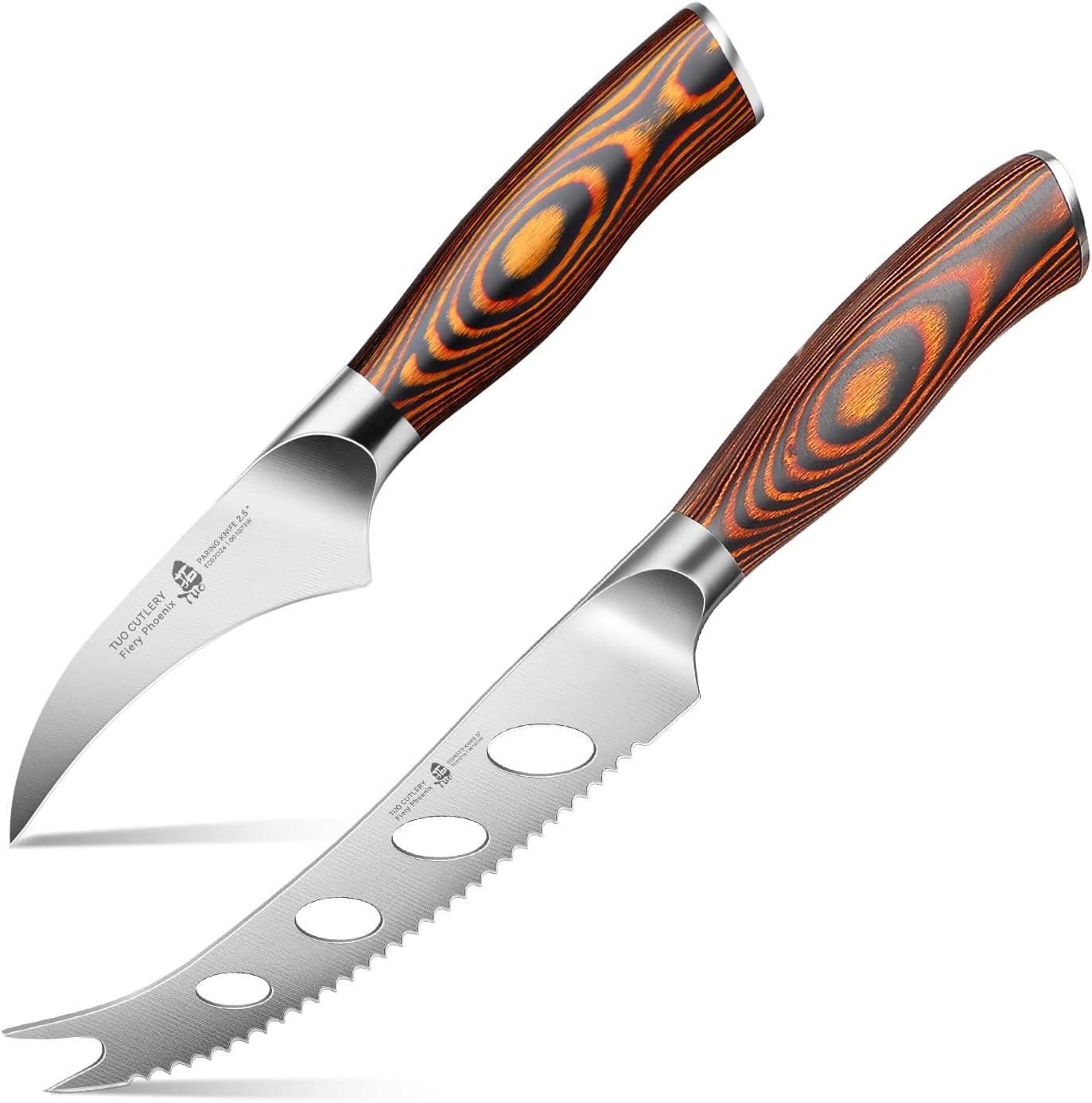 TUO 5.5inch Tomato Knife & 2.5inch Bird Beak Knife, German Steel