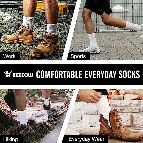 KEECOW Men's Crew Socks Women, Athletic, Cushioned, Working Hiking Running, Multipairs 5