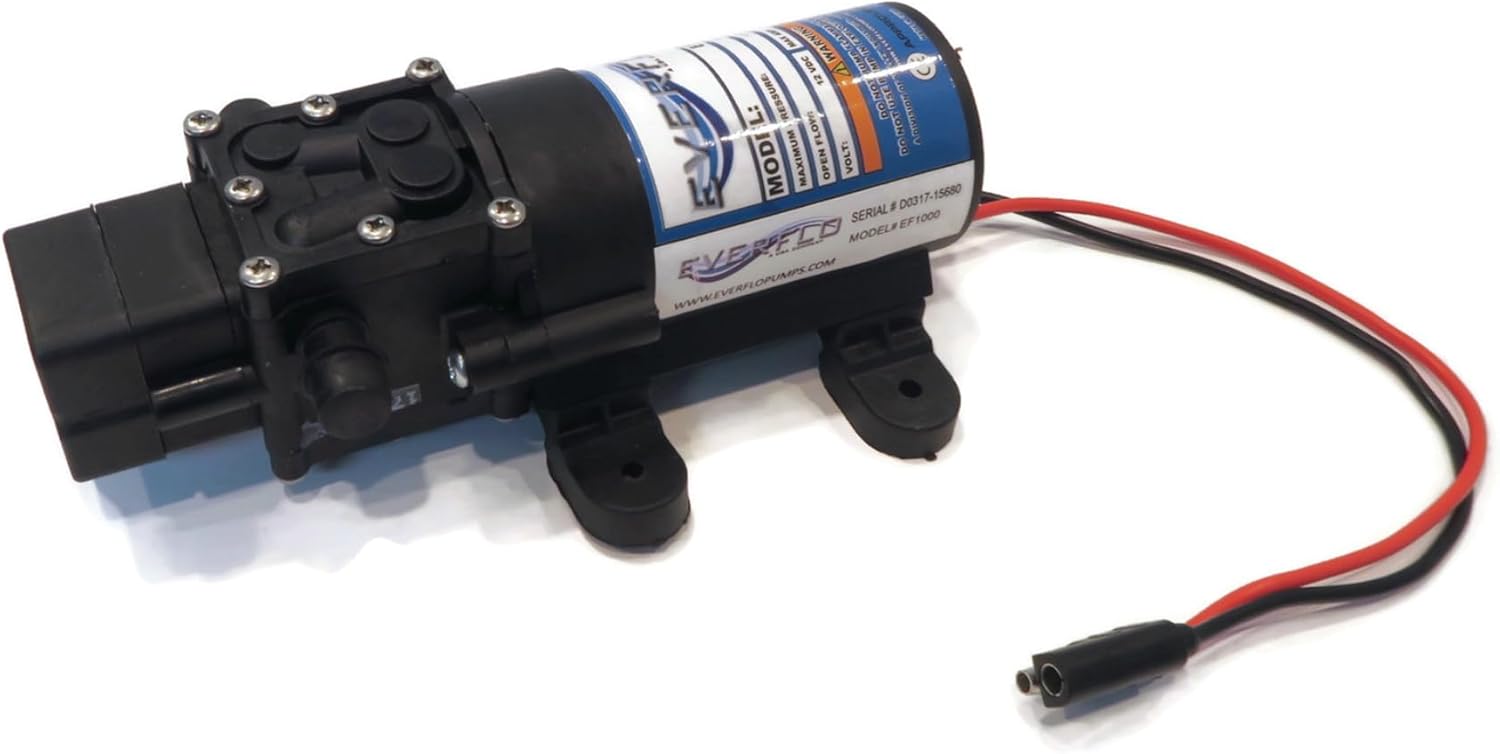 Everflo Diaphragm/Demand Water Transfer Pump 1.0 GPM, 12V Volt, 40 psi EF1000