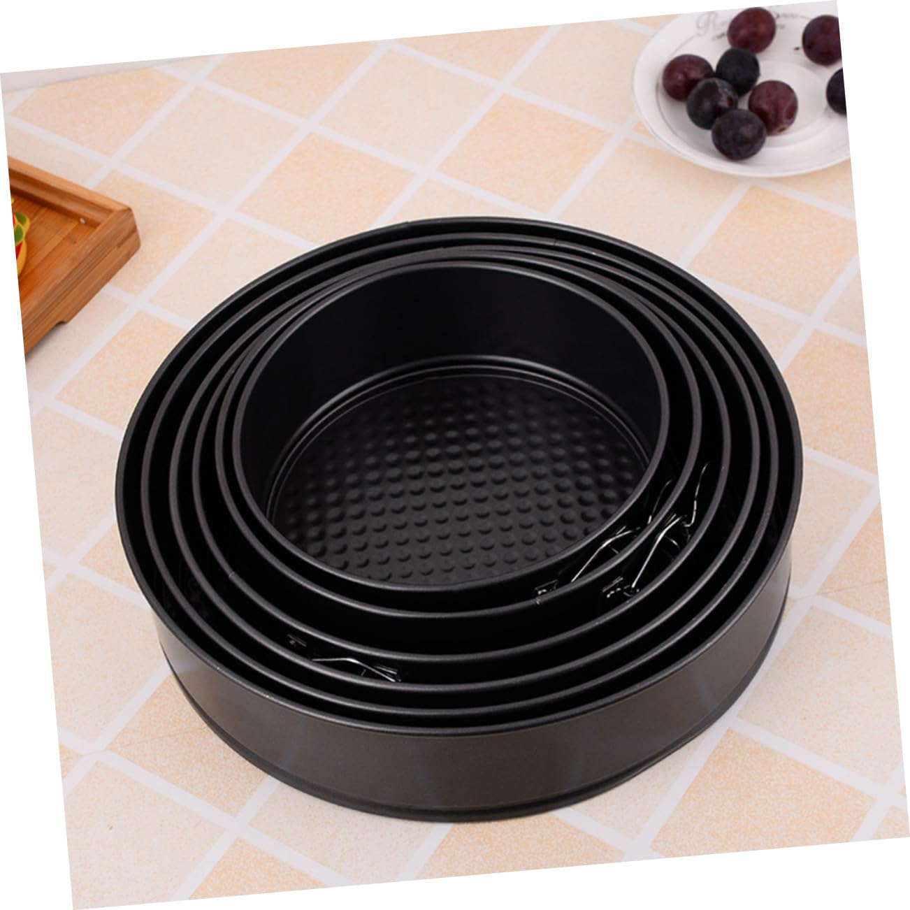 6 Piezas Moldes Redondos para Pasteles Acero al con Base Elevadora Panal Antiadherente Fácil de Limpiar para Horno Refrigerador y Lavavajillas para Fiestas y Bodas