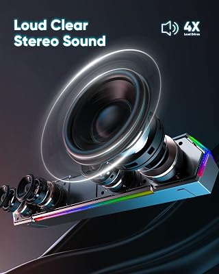 Altavoces de computadora LENRUE G11 para escritorio, luces táctiles Altavoces de PC con sonido Surge Clear, USB C / USB alimentado para computadora de escritorio PC Laptop Monitor