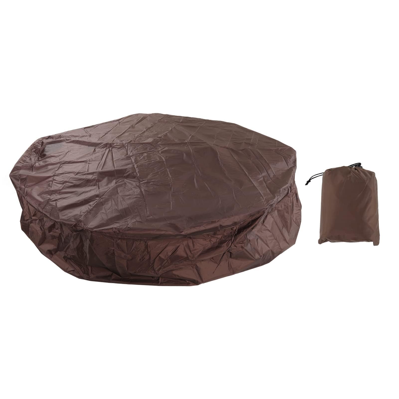 Cubierta Protectora Impermeable para SPA, Redonda, Portátil, Poliéster Tafetán, 190 cm, Exterior, Marrón