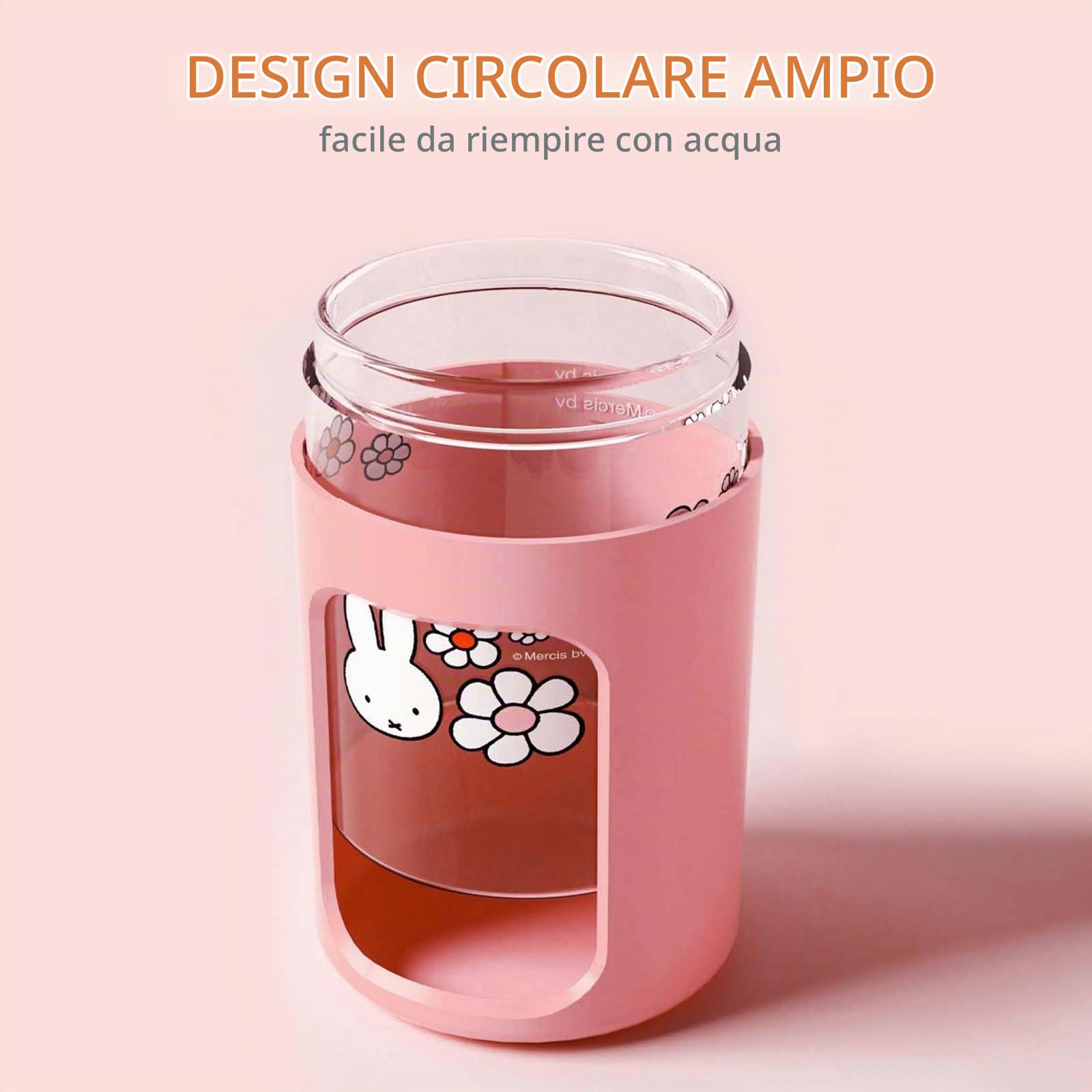 Mipow x miffy BTA700M Umidificatore a nebbia fredda per camera da letto, umidificatore silenzioso ad ultrasuoni con luce notturna, 450 ml, umidificatori a doppio spruzzo per vivaio, ufficio piante da