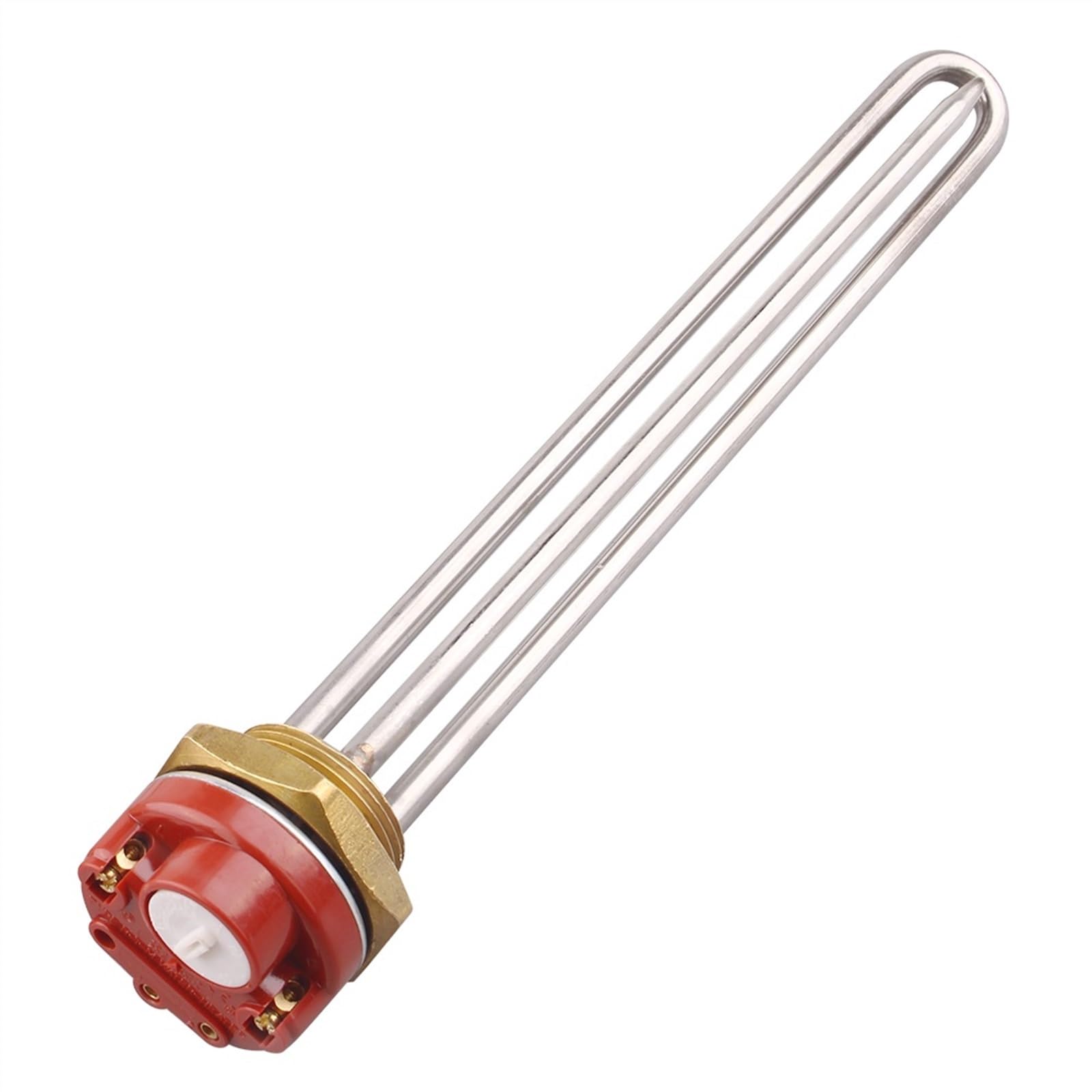 Ogrzewanie Element grzewczy wody z termostatem. Grzałka zanurzeniowa z mosiężnym kołnierzem i regulacją temperatury(48V 250W)