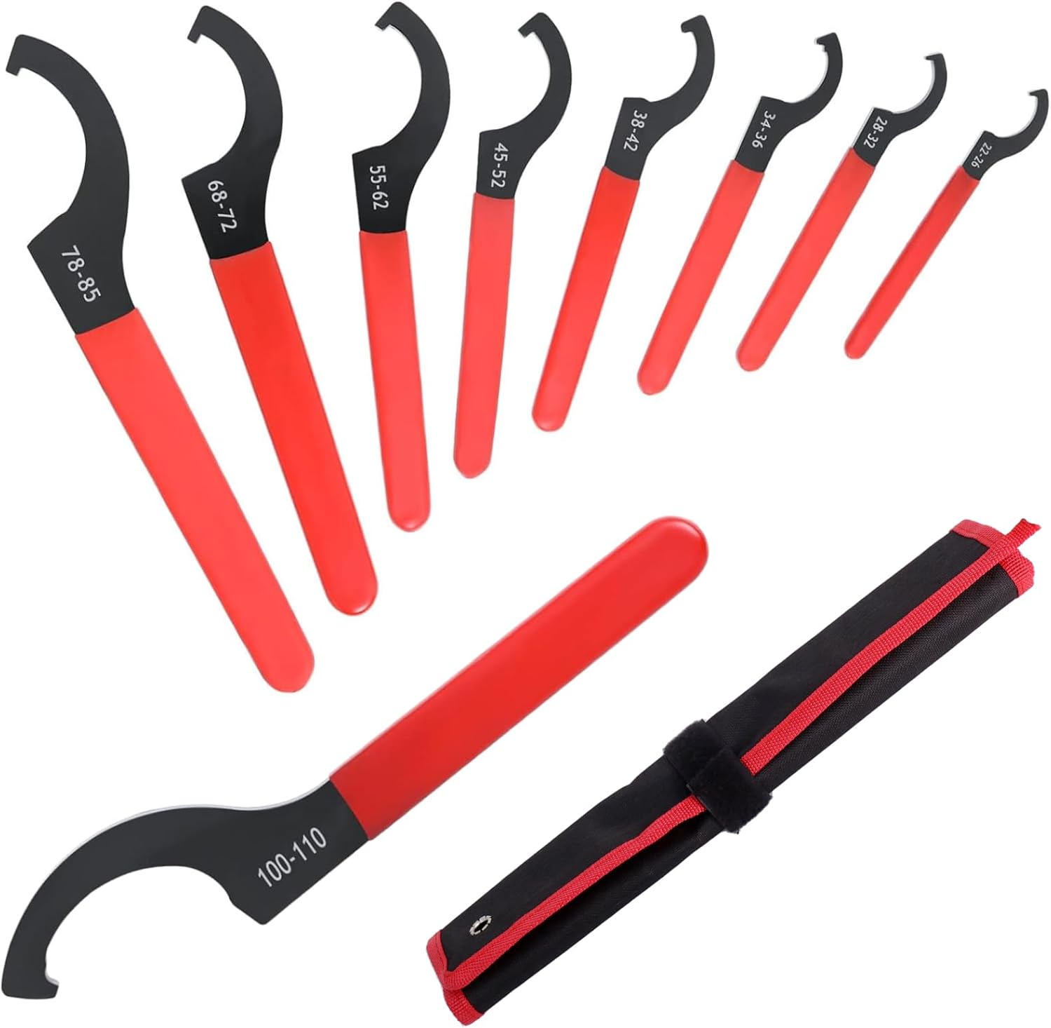 Adjustable Shock Coilover Wrench Set Universal Spanner Wrench for Coil Overs Adjustments/Suspension Systemand Weight Balance, Spanners Hook Wrenches Tools 9 PCS