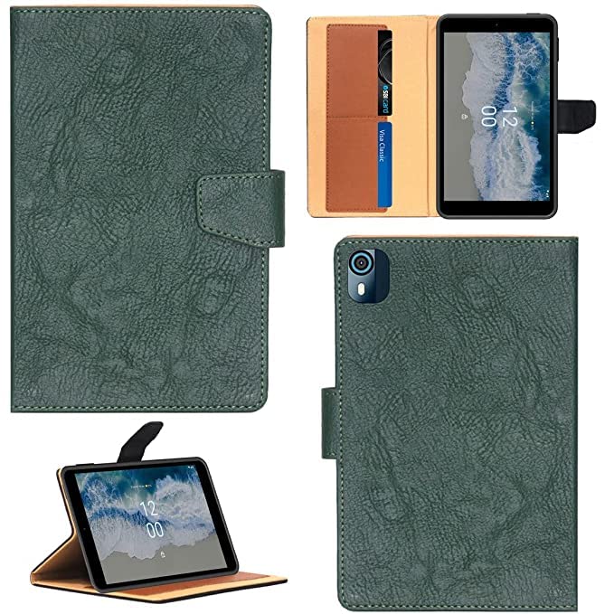 The Little Shop Flip Cover Case for Nokia Tab T10 8 inch || 2 Card Slots Smart Leather Wallet Case with Stand || Magnetic Closure (B0BKLSP5JL) Amazon Price History, Amazon Price Tracker