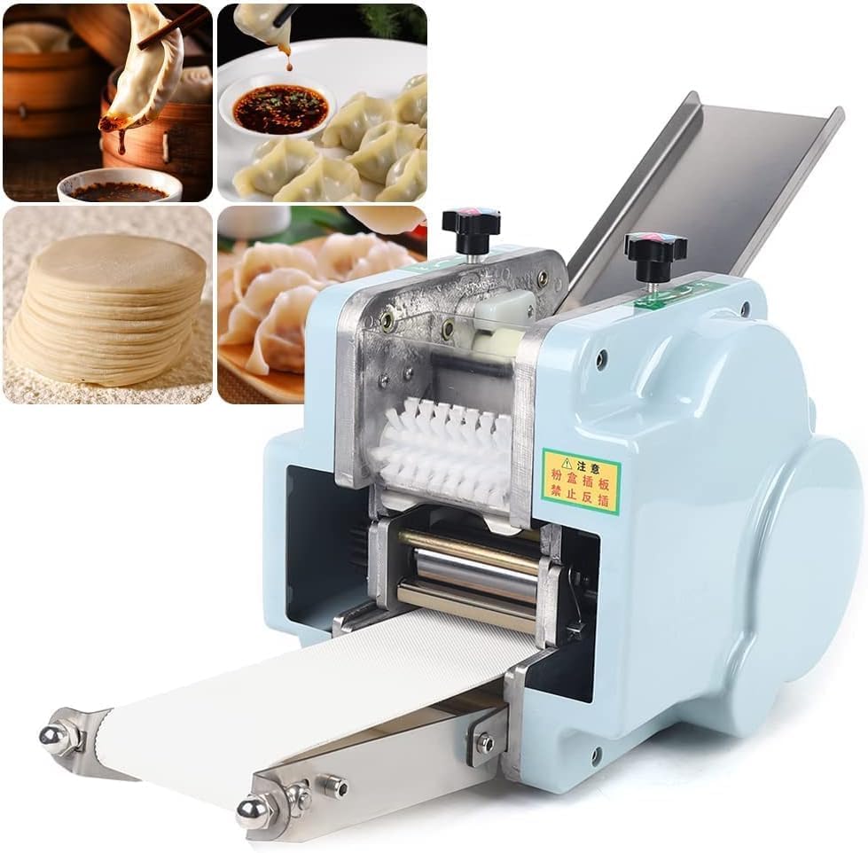 Automatic Dumpling Skin Maker Machine Stainless Steel, Multifunctional Commercial Spring Roll/Pierogi/Ravioli/Momo Sink Maker Dough Sheeter Dumpling Wrapper Machine with 3.14" (80mm) Mold
