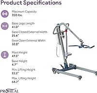 Vista 8 de ProHeal Elevador de pacientes todo en uno - Elevador portátil de pacientes para uso doméstico e instalaciones - Elevador eléctrico universal