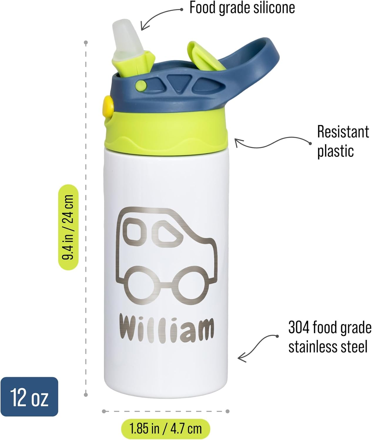Custom Engraved Kids Tumbler 12oz – Personalized Insulated Water Bottle for School, Double Wall Vacuum, Custom Name, Leak-Proof Design, Perfect for Kids, Back-to-School, Sports & Camp - Image 6