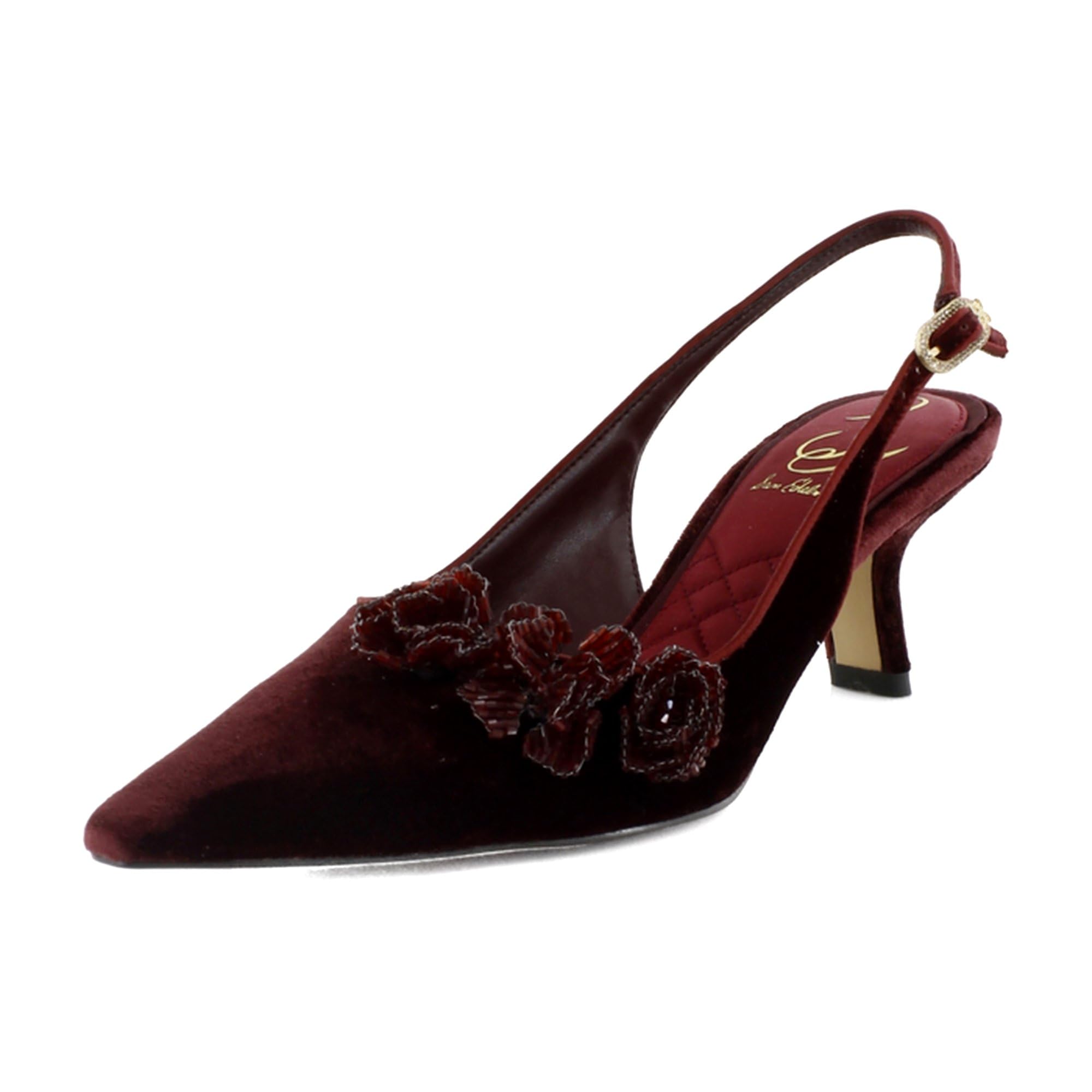 Sam Edelman Bianka Flora Slingback Women's Heels Deep Cabernet Velvet Size 5.5 M