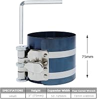 CCLIFE Dugattyúgyűrű Feszítő Pánt 75 mm - Acélötvözet Dugattyúgyűrű Összehúzó 53-125 mm Átmérőhöz, Gumírozott Fogantyúval 2