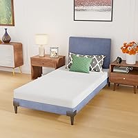Vista 20 de PayLessHere Colchón individual de 6 pulgadas, colchón de espuma viscoelástica de gel de firmeza media, blanco, con funda de cremallera lavable