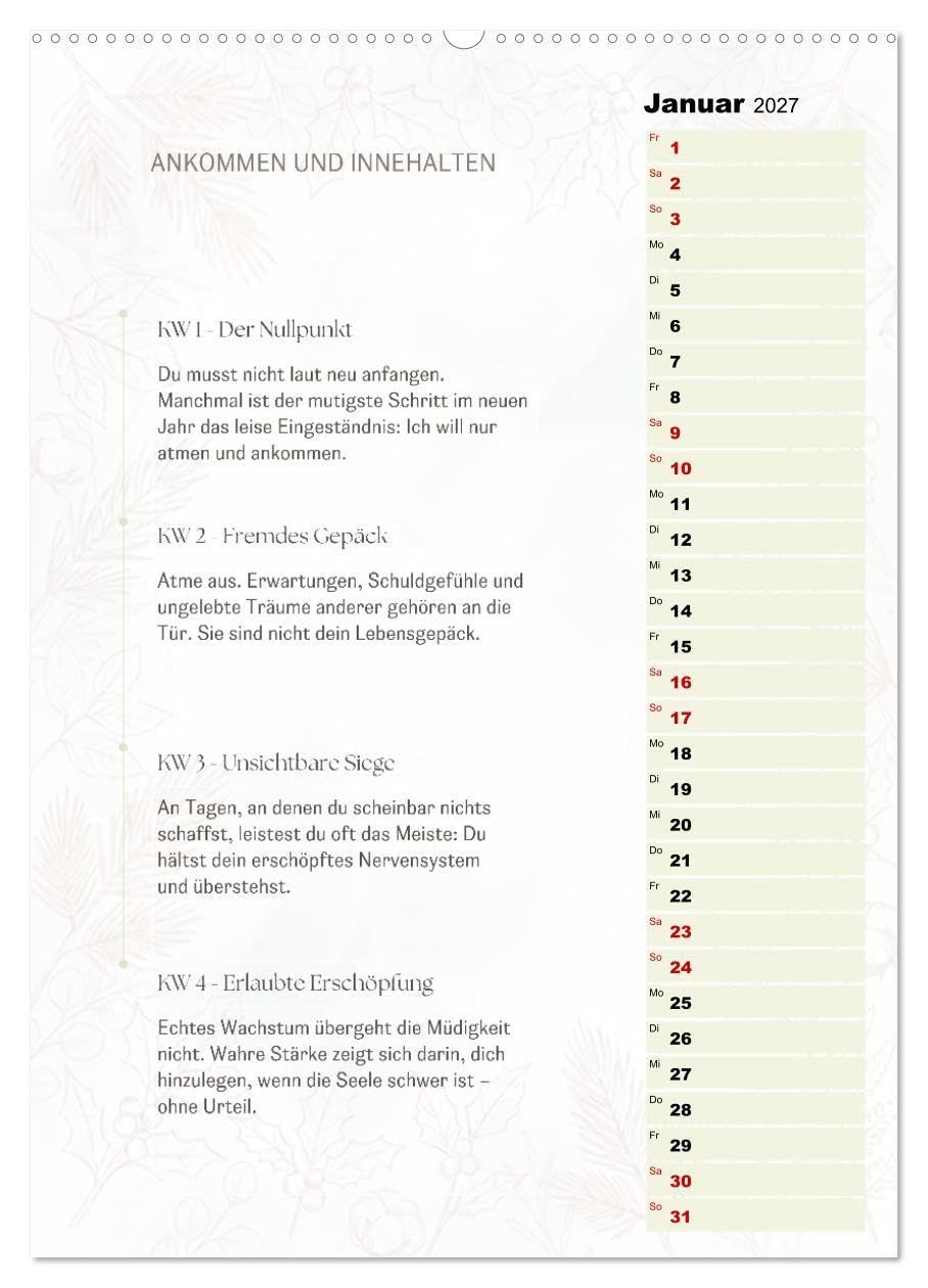 SEELENKOMPASS (hochwertiger Premium Wandkalender 2027 DIN A2 hoch), Kunstdruck in Hochglanz: Impulse für Achtsamkeit und Stille