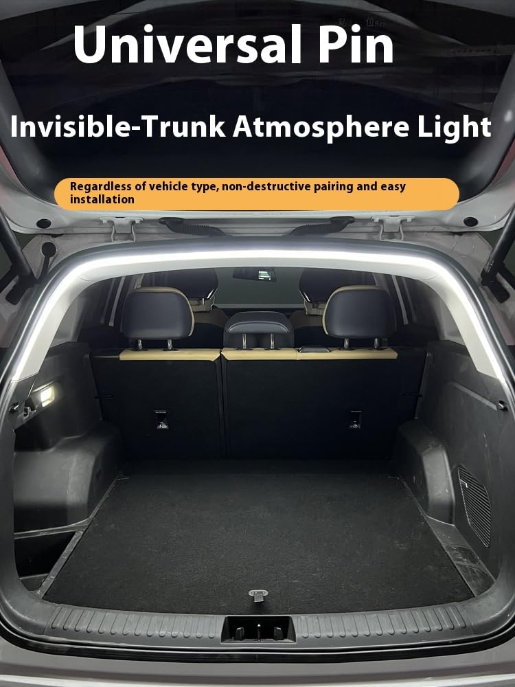 Dynamic Flowing Car Trunk Light Strip, Trunk Led Light Strip，Led Strip Lights for Car Trunk Cargo Area or Interior Illumination Decoration (White,Half Circle 2 m/78 in)