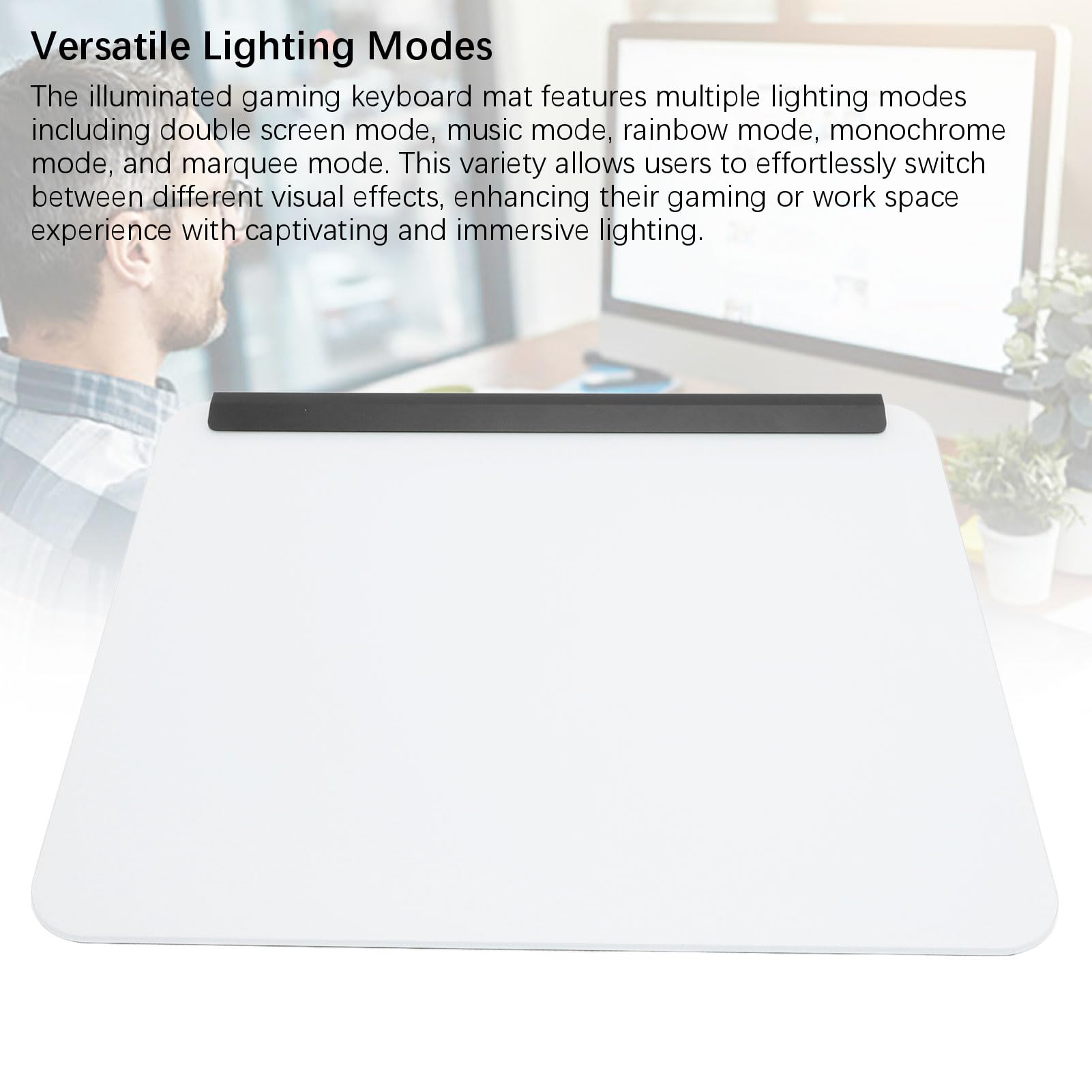 Alfombrilla de Ratón para Juegos con Iluminación RGB, Iluminación Personalizable, Alfombrilla para Teclado de Computadora Múltiple USB, de Ratón para Juegos para PC, Computadora Portátil y