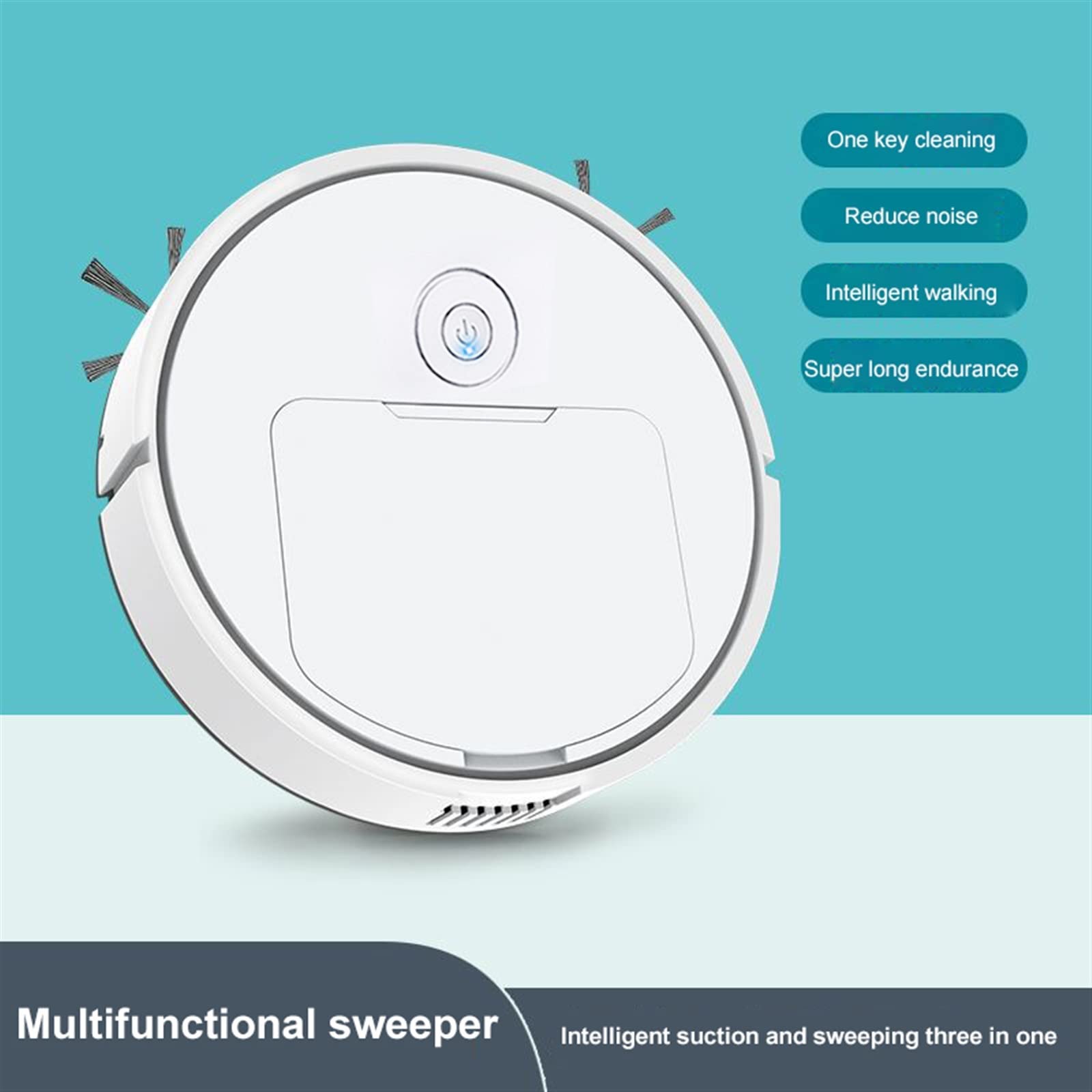 Robot aspirapolvere 3 in 1 Smart Sweeping Robot Home Sweeper e aspirapolvere senza fili Aspirapolvere per peli di animali domestici Robot da pavimento (bianco)