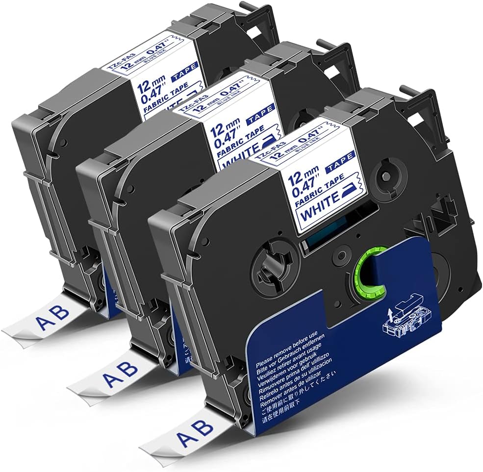 Welabel Compatible Label for Brother Iron On Fabric Tape TzeFA3 TZFA3