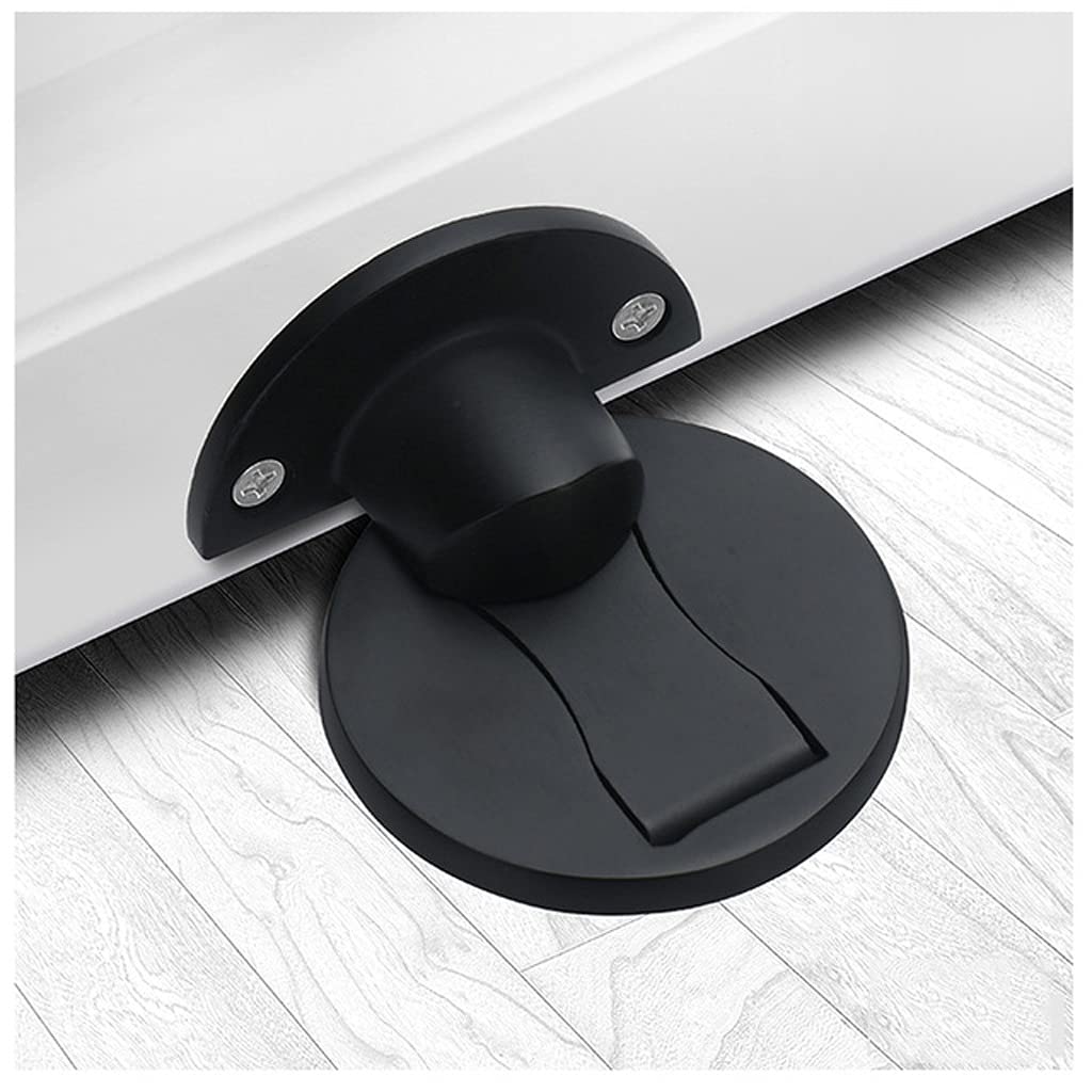 Bouchon de porte acier inoxydable 304 noir mat avec butée de sol cachée invisible
