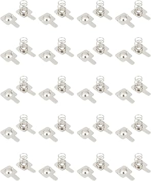 AA AAA Battery Springs YQBOOM 20 Pairs Metal Batteries Spring Contact Plate Replacement for Remote Control Battery Charger 9mmx9mm