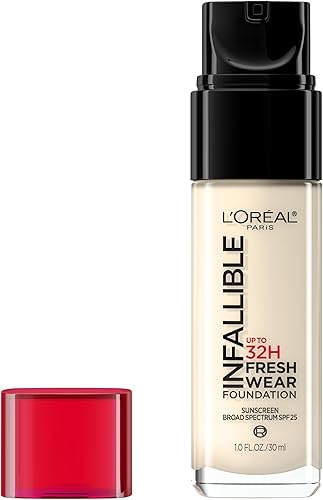 Base de maquillaje ligera Infallible de L'Oréal Paris, hasta 32 horas de duración, 390 Snow, 28 ml (el envase puede variar)