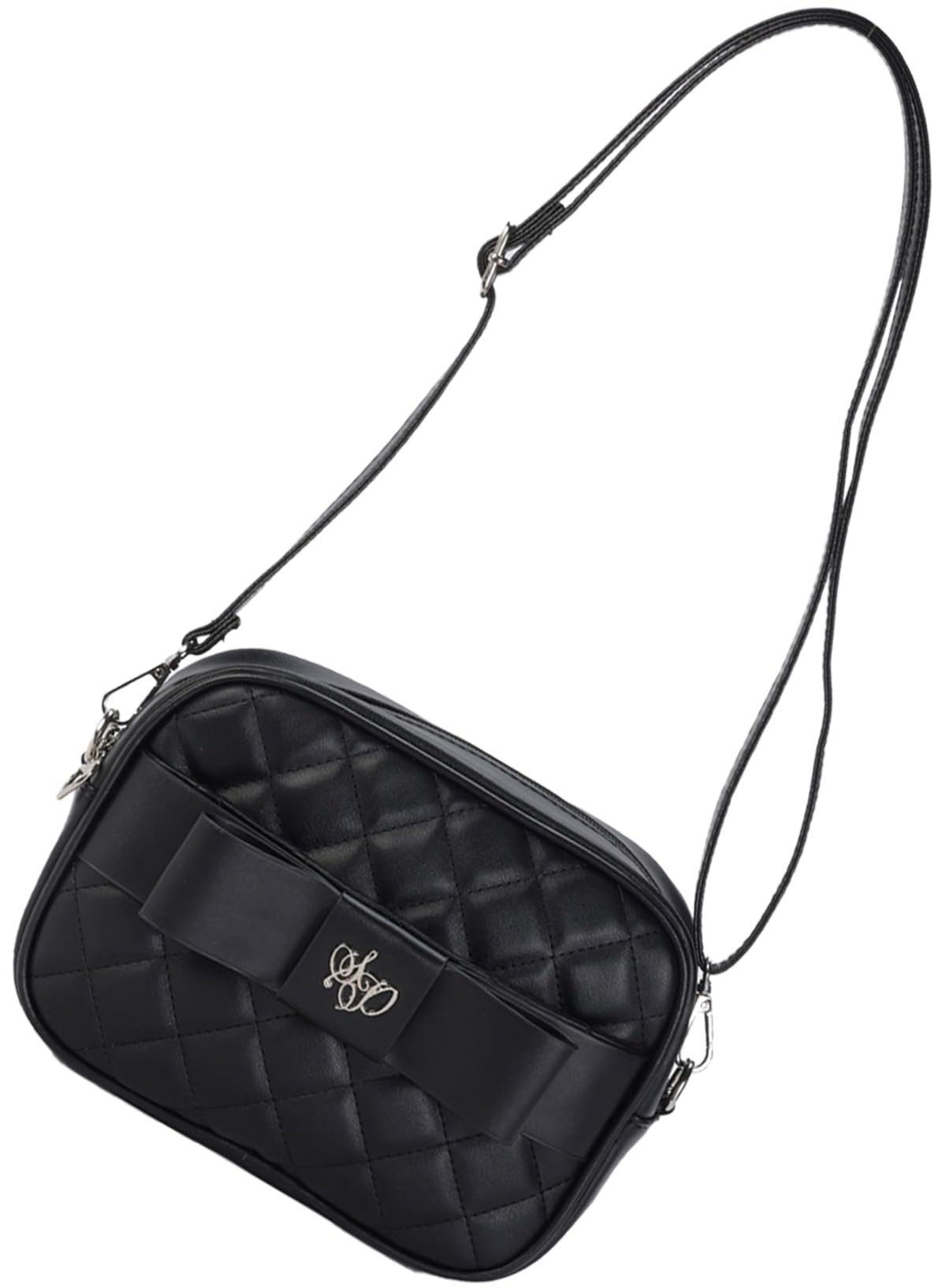 [SecretDoor] ショルダーバッグ ショルダー ミニ 小さめ キルティング キルト ロゴ リボン 大きめリボン チェック 千鳥柄 量産 地雷 ロリータ ゴシック かわいい ホイップ