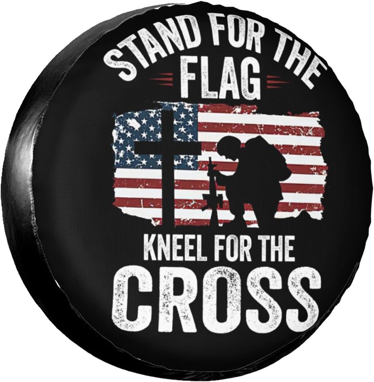 Tire Cover American Flag Potable Dirt Protector Wheel Spare Tire Covers Weather-Proof for Trailer RV SUV Truck Camper Travel Trailer Accessories Polyester 17inch (17inch, Touring)