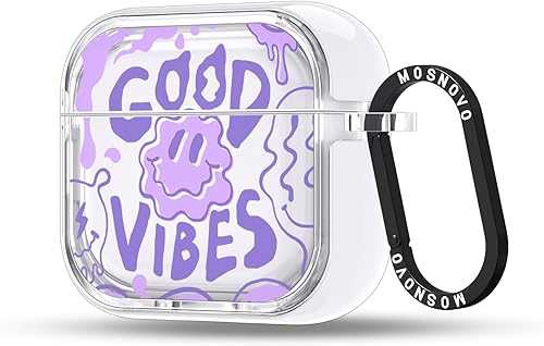 Miniatura 284 de MOSNOVO Funda protectora transparente para AirPods Pro 3, con anillo de metal duro de lujo de doble capa a prueba de golpes, diseñado para AirPods